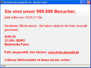 Vorsicht, Pop-Up! Nicht immer ist ein Gewinn auch wirklich ein Gewinn